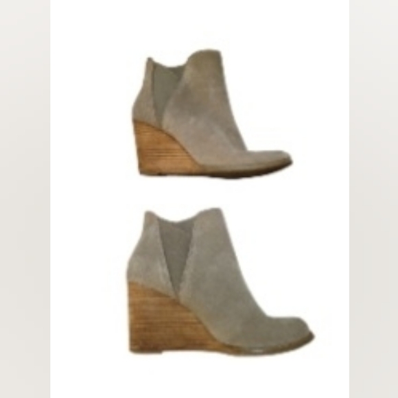 LUCKY BRAND YABBA Wedge Ankle Bootie Tan Size 10 - Picture 6 of 9